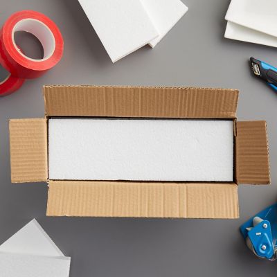 6 Pack Foam Rectangle Blocks for Crafts, 12x4x1 in, White Image 2