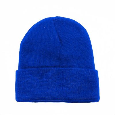6 Pack Plain Long Cuffed Beanie for Mens and Womens Skulls (Royal Blue) Image 1