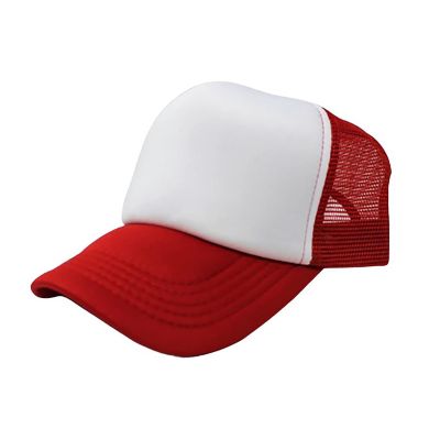 6-Pack Trucker Hat Adjustable Cap (White &amp; Red) Image 1