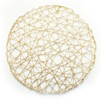 6 pcs 15" wide Round Metallic String Placemats Wedding Party Table Decorations Image 1