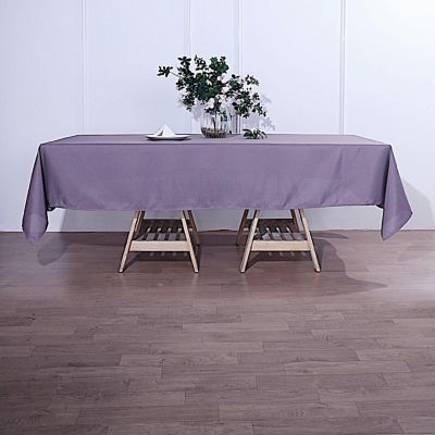 6 pcs 60x102" Polyester Rectangular Tablecloths Party Wedding Table Linens  Image 2