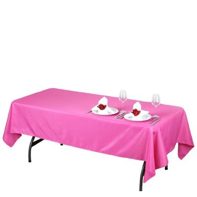 6 pcs 60x102" Polyester Rectangular Tablecloths Party Wedding Table Linens  Image 1