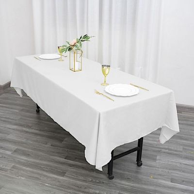 6 pcs 60x102" Polyester Rectangular Tablecloths Party Wedding Table Linens  Image 2
