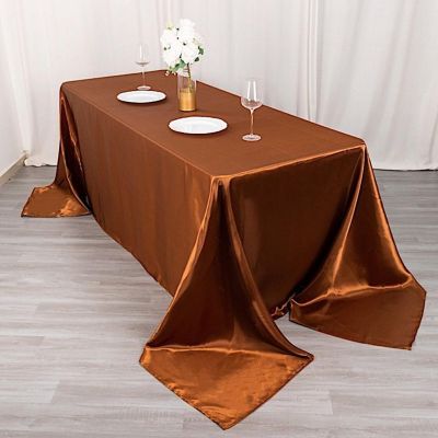 6 pcs 90x132" SATIN Rectangular TABLECLOTHS Wedding Party Catering Decorations Image 2