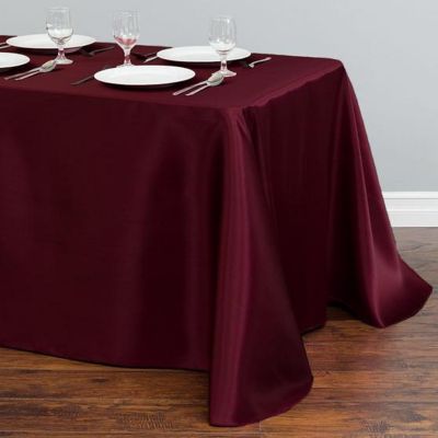 6 pcs 90x132" SATIN Rectangular TABLECLOTHS Wedding Party Catering Decorations Image 2