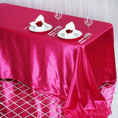 6 pcs 90x132" SATIN Rectangular TABLECLOTHS Wedding Party Catering Decorations Image 2