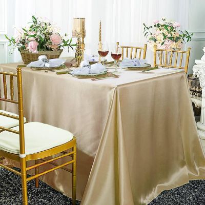 6 pcs 90x132" SATIN Rectangular TABLECLOTHS Wedding Party Catering Decorations Image 2