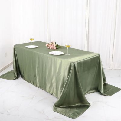 6 pcs 90x132" SATIN Rectangular TABLECLOTHS Wedding Party Catering Decorations Image 2