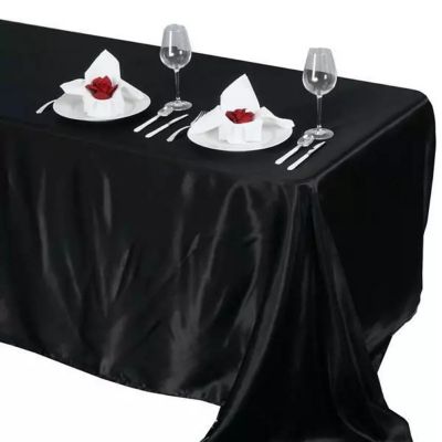 6 pcs 90x132" SATIN Rectangular TABLECLOTHS Wedding Party Catering Decorations Image 1