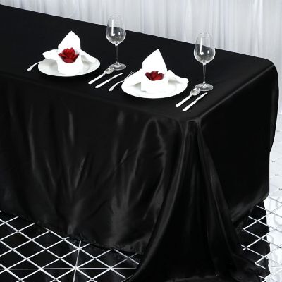 6 pcs 90x132" SATIN Rectangular TABLECLOTHS Wedding Party Catering Decorations Image 2