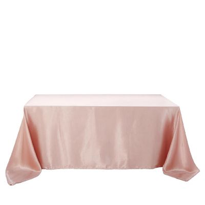 6 pcs 90x132" SATIN Rectangular TABLECLOTHS Wedding Party Catering Decorations Image 1