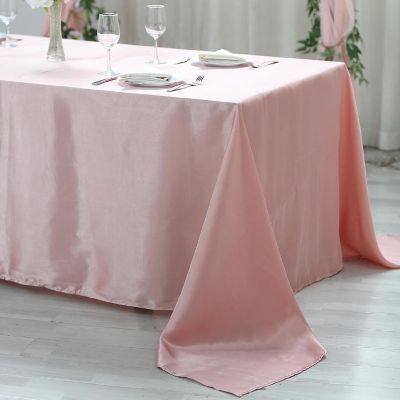 6 pcs 90x132" SATIN Rectangular TABLECLOTHS Wedding Party Catering Decorations Image 2