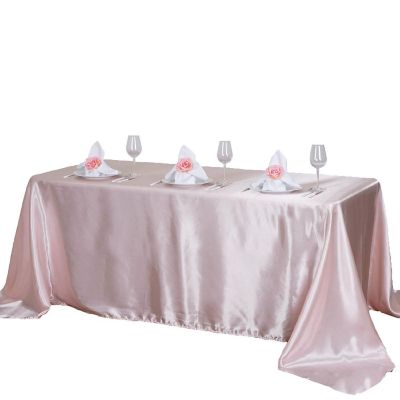 6 pcs 90x132" SATIN Rectangular TABLECLOTHS Wedding Party Catering Decorations Image 1