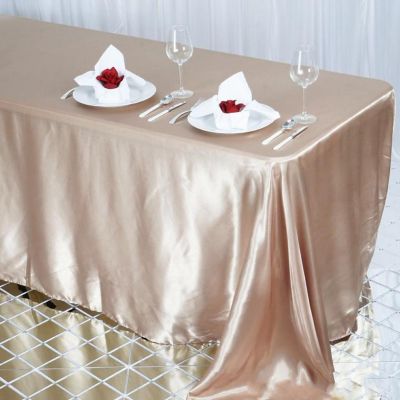 6 pcs 90x132" SATIN Rectangular TABLECLOTHS Wedding Party Catering Decorations Image 2