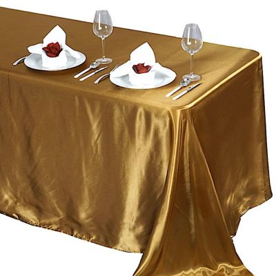 6 pcs 90x132" SATIN Rectangular TABLECLOTHS Wedding Party Catering Decorations Image 1