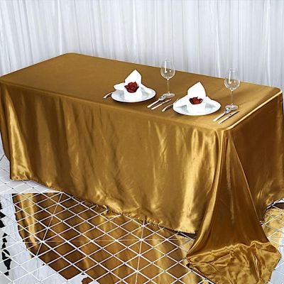 6 pcs 90x132" SATIN Rectangular TABLECLOTHS Wedding Party Catering Decorations Image 2
