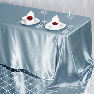 6 pcs 90x132" SATIN Rectangular TABLECLOTHS Wedding Party Catering Decorations Image 2
