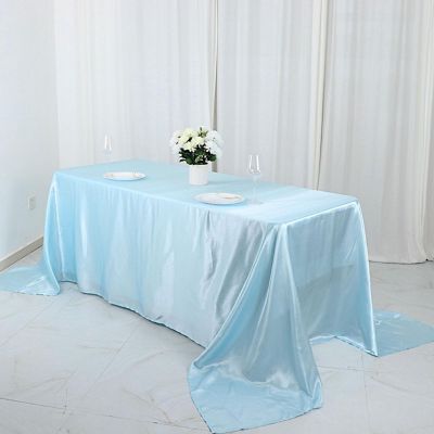 6 pcs 90x132" SATIN Rectangular TABLECLOTHS Wedding Party Catering Decorations Image 2
