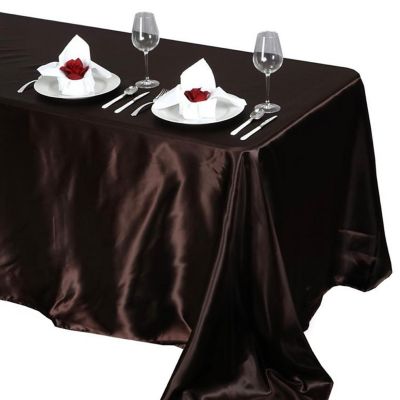 6 pcs 90x132" SATIN Rectangular TABLECLOTHS Wedding Party Catering Decorations Image 1