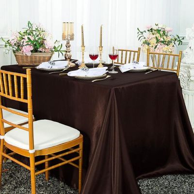 6 pcs 90x132" SATIN Rectangular TABLECLOTHS Wedding Party Catering Decorations Image 2