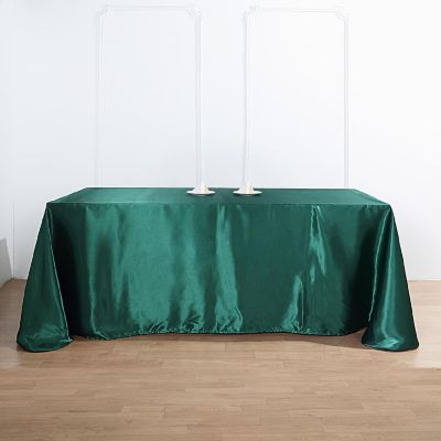 6 pcs 90x132" SATIN Rectangular TABLECLOTHS Wedding Party Catering Decorations Image 1