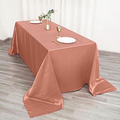 6 pcs 90x132" SATIN Rectangular TABLECLOTHS Wedding Party Catering Decorations Image 2