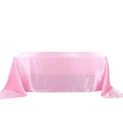 6 pcs 90x132" SATIN Rectangular TABLECLOTHS Wedding Party Catering Decorations Image 1