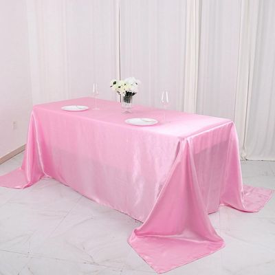 6 pcs 90x132" SATIN Rectangular TABLECLOTHS Wedding Party Catering Decorations Image 2