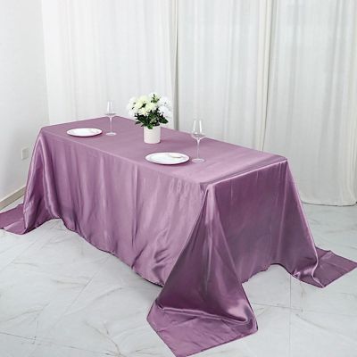 6 pcs 90x132" SATIN Rectangular TABLECLOTHS Wedding Party Catering Decorations Image 2