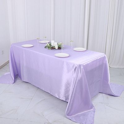 6 pcs 90x132" SATIN Rectangular TABLECLOTHS Wedding Party Catering Decorations Image 2