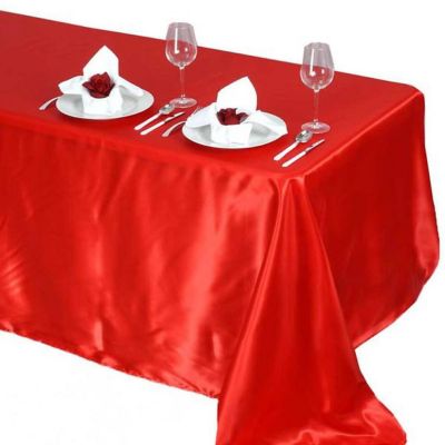 6 pcs 90x132" SATIN Rectangular TABLECLOTHS Wedding Party Catering Decorations Image 1