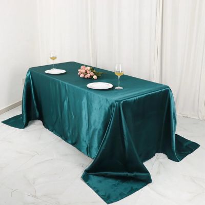 6 pcs 90x132" SATIN Rectangular TABLECLOTHS Wedding Party Catering Decorations Image 2