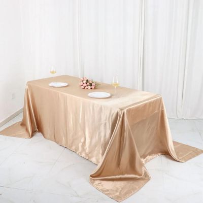6 pcs 90x132" SATIN Rectangular TABLECLOTHS Wedding Party Catering Decorations Image 2