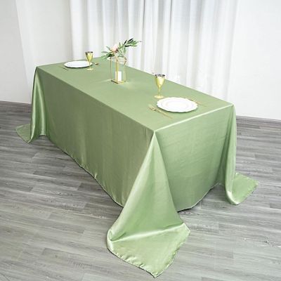 6 pcs 90x132" SATIN Rectangular TABLECLOTHS Wedding Party Catering Decorations Image 2