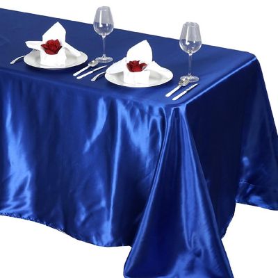 6 pcs 90x132" SATIN Rectangular TABLECLOTHS Wedding Party Catering Decorations Image 1