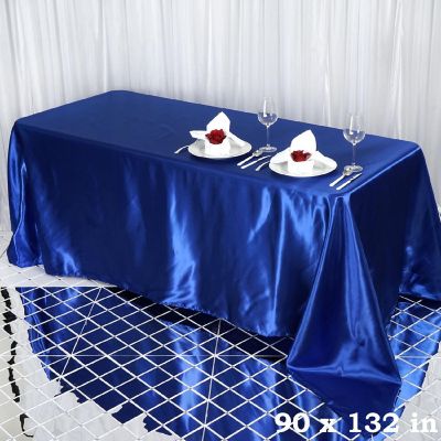 6 pcs 90x132" SATIN Rectangular TABLECLOTHS Wedding Party Catering Decorations Image 2