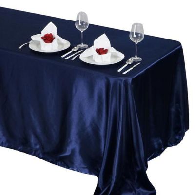 6 pcs 90x132" SATIN Rectangular TABLECLOTHS Wedding Party Catering Decorations Image 1