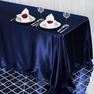 6 pcs 90x132" SATIN Rectangular TABLECLOTHS Wedding Party Catering Decorations Image 2