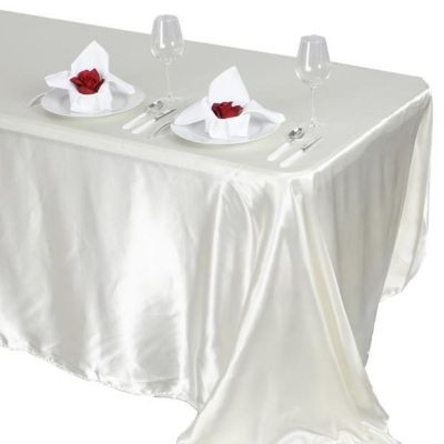 6 pcs 90x132" SATIN Rectangular TABLECLOTHS Wedding Party Catering Decorations Image 1