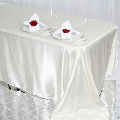 6 pcs 90x132" SATIN Rectangular TABLECLOTHS Wedding Party Catering Decorations Image 2
