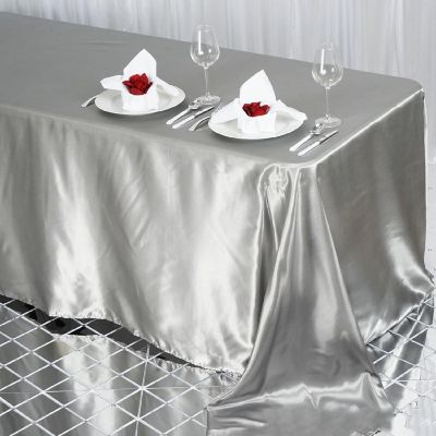 6 pcs 90x132" SATIN Rectangular TABLECLOTHS Wedding Party Catering Decorations Image 2
