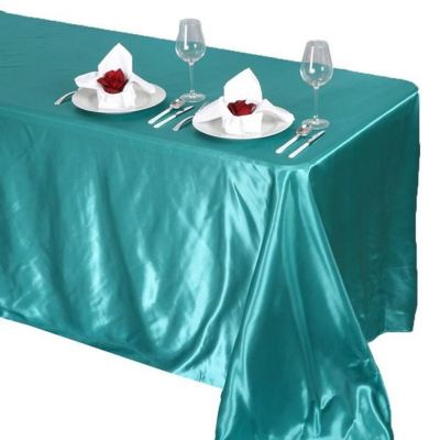 6 pcs 90x132" SATIN Rectangular TABLECLOTHS Wedding Party Catering Decorations Image 1