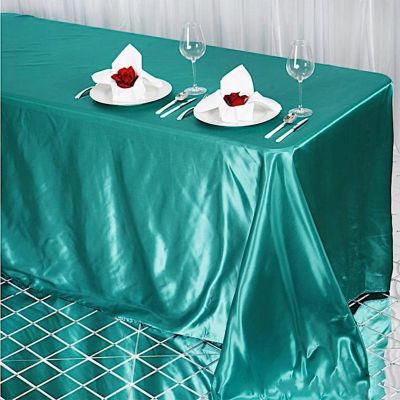6 pcs 90x132" SATIN Rectangular TABLECLOTHS Wedding Party Catering Decorations Image 2