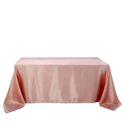 6 Pcs 90X156" Satin Rectangular Tablecloths Wedding Catering Dining Decorations Image 1