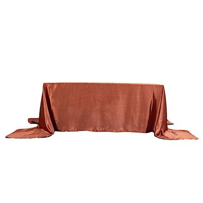6 Pcs 90X156" Satin Rectangular Tablecloths Wedding Catering Dining Decorations Image 1