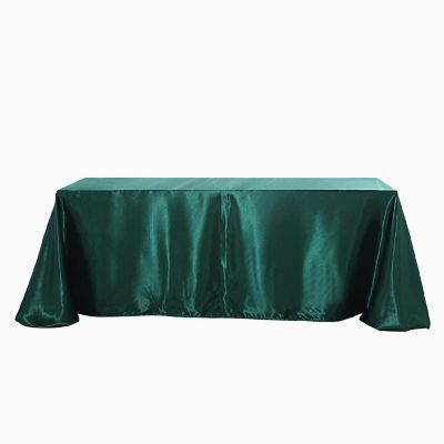 6 Pcs 90X156" Satin Rectangular Tablecloths Wedding Catering Dining Decorations Image 1