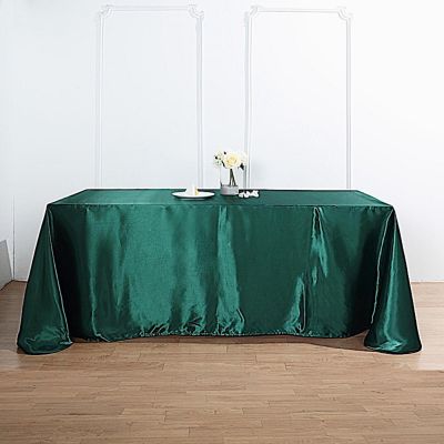 6 Pcs 90X156" Satin Rectangular Tablecloths Wedding Catering Dining Decorations Image 2