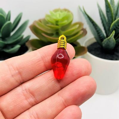 6 Pcs Mixed Christmas Lightbulb Charms Image 1