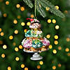 6" Pink and Blue Cupcake Tower Glass Christmas Ornament Image 1