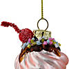6" Pink and Blue Cupcake Tower Glass Christmas Ornament Image 2